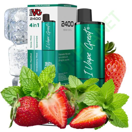 Descartável IVG 2400 Pod Kit MINT EDITION - 4 IN 1 - 20mg