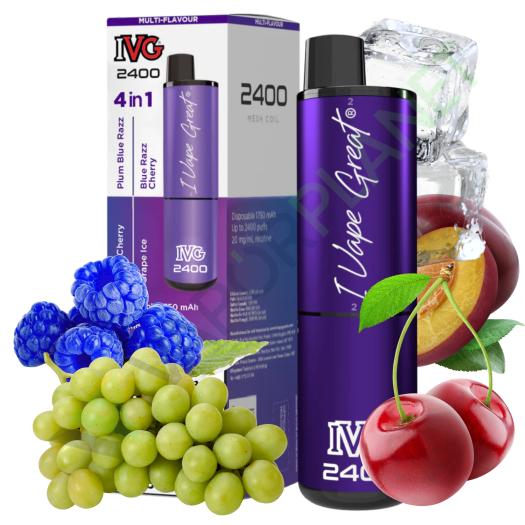 Descartável IVG 2400 Pod Kit PURPLE EDITION - 4 IN 1 - 20mg