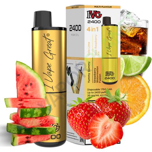 Kit de cápsulas descartáveis IVG 2400 EDIÇÃO DE VERÃO - 4 EM 1 - 20 mg