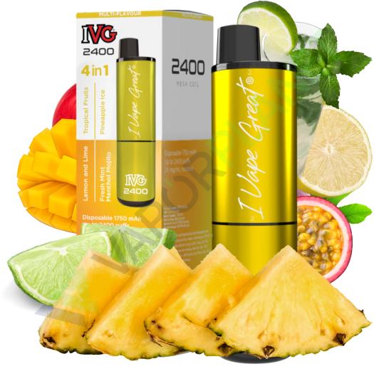 Descartável IVG 2400 Pod Kit YELLOW EDITION - 4 IN 1 - 20mg