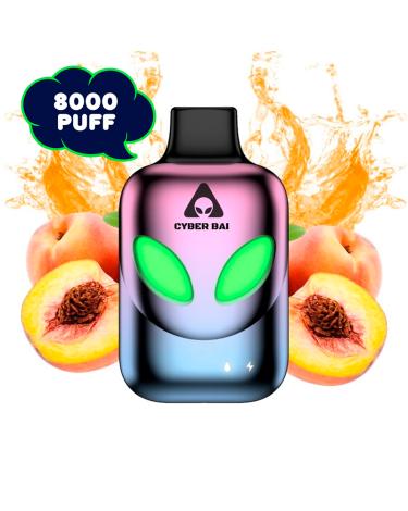 Descartável Juicy Peach 8000 Puff - Cyber Bar - Sem Nicotina