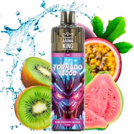 Descartável Kiwi Passion Fruit Guava 15000 Puff SEM NICOTINA - Aroma King