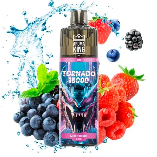 Descartável Mixed Berry 15000 Puff SEM NICOTINA - Aroma King