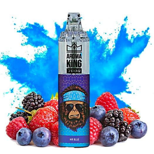 Descartável MR BLUE Tornado 7000 Puff SEM NICOTINA - Aroma King