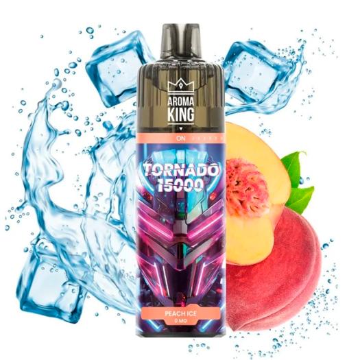 Descartável Peach Ice 15000 Puff SEM NICOTINA - Aroma King