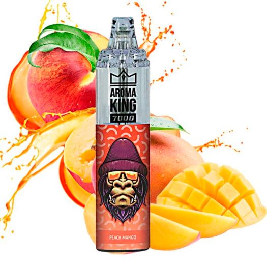 Descartável PEACH MANGO Tornado 7000 Puff SEM NICOTINA - Aroma King