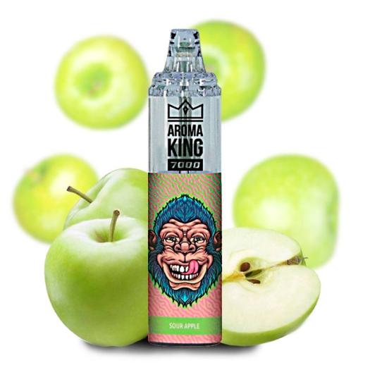 Descartável SOUR APPLE Tornado 7000 Puff SEM NICOTINA - Aroma King