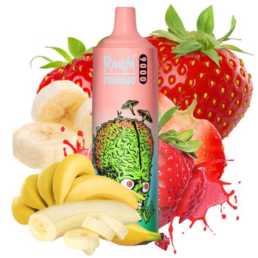 Descartável STRAWBERRY BANANA Tornado 9000 Puff - 600mAh SEM NICOTINA