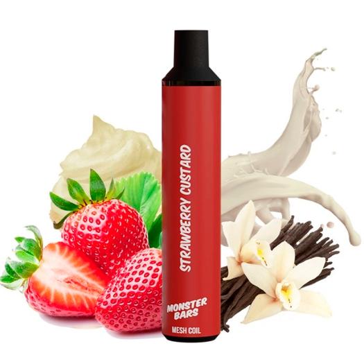 Descartável Strawberry Custard 20mg - Monster Bar