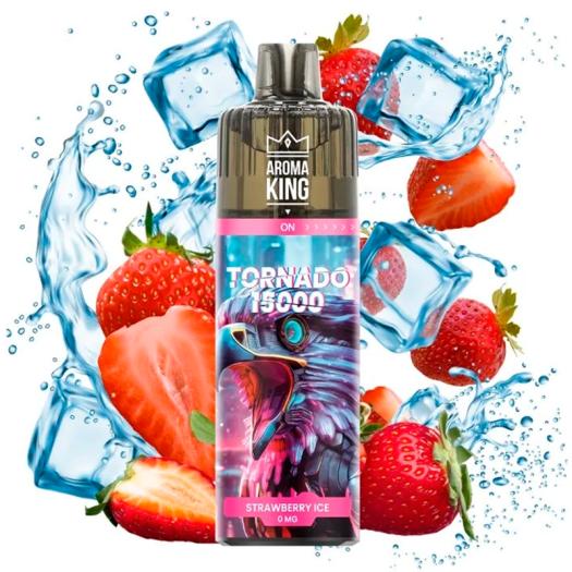 Descartável Strawberry Ice 15000 Puff SEM NICOTINA - Aroma King