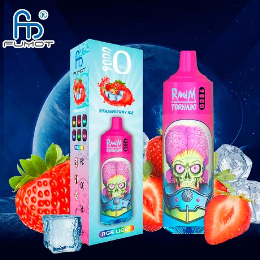 Descartável Strawberry Ice Tornado 9000 Puff - 600mAh Fumot SEM NICOTINA