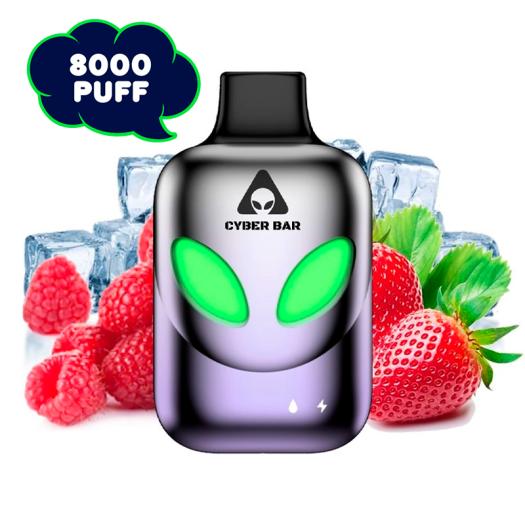Descartável Strawberry Raspberry Ice 8000 Puff - Cyber Bar - Sem Nicotina