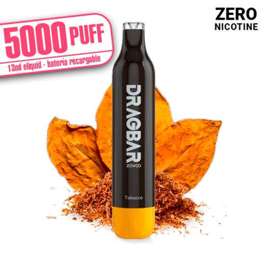 Dragbar TOBACCO 13ml - 5000 PUFF - Zovoo by VooPoo - Descartável SEM NICOTINA