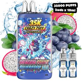 Dragon Fruit Blueberry Ice Crazy Puff 35K 2x10ml 20mg Tornadoliq
