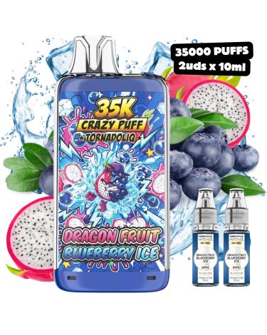 Dragon Fruit Blueberry Ice Crazy Puff 35K 2x10ml 20mg Tornadoliq