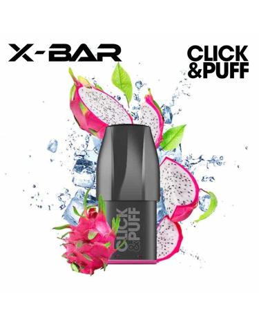 DRAGON FRUIT Cartucho Click & Puff X-Bar 2ml 20mg 600 Puff (1 unidade)
