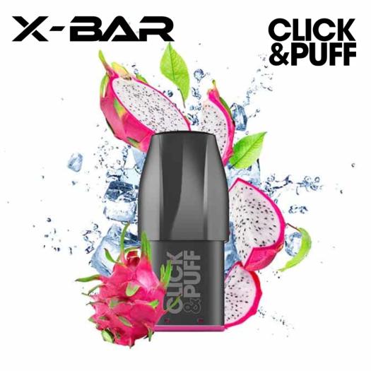 DRAGON FRUIT Cartucho Click & Puff X-Bar 2ml 20mg 600 Puff (1 unidade)