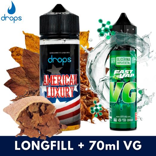 Drops American Luxury Aroma 40ml Longfill + VG FAST 70ML Drops American Luxury Aroma 40ml Longfill + VG FAST 70ML