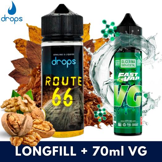 Drops Route 66 Aroma 16ml/120 Longfill + VG FAST 70ML Drops Route 66 Aroma 16ml/120 Longfill + VG FAST 70ML