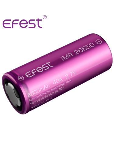 Pilha IMR 26650 5000mAh 40A 3.7V recarregável de alto desempenho