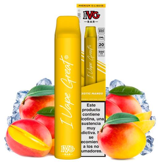 Exotic Mango 600puffs - IVG Bar Plus 20mg - POD Descartável