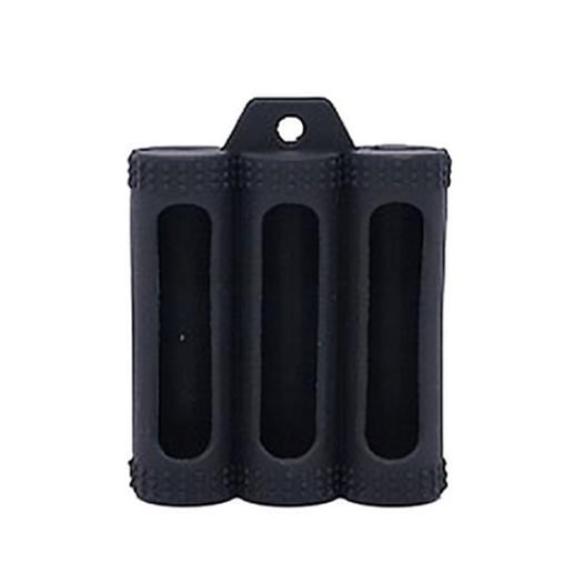 Capa de silicone preta para 3 baterias 18650