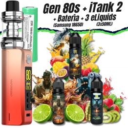 GEN 80S iTank 2 Version (NEON ORANGE) + Pilha Samsung 18650 + 3 Líquidos (150ml)