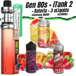 GEN 80S iTank 2 Version (NEON ORANGE) + Pilha Samsung 18650 + 3 Líquidos (300ml)