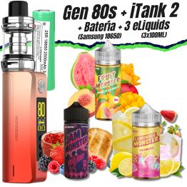GEN 80S iTank 2 Version (NEON ORANGE) + Pilha Samsung 18650 + 3 Líquidos (300ml)