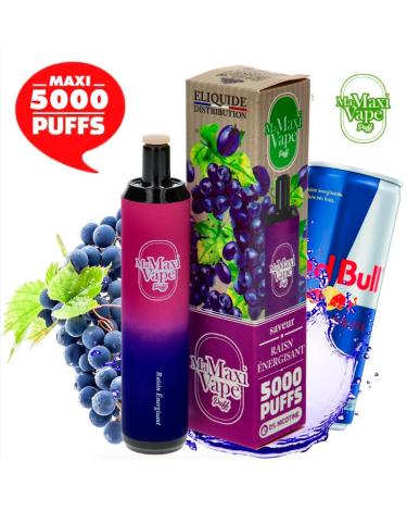 GRAPE ENERGY Ma Maxi vape 5000 puffs SEM NICOTINA