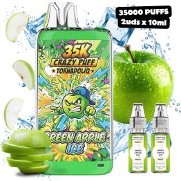 Green Apple Ice Crazy Puff 35K 2x10ml 20mg Tornadoliq