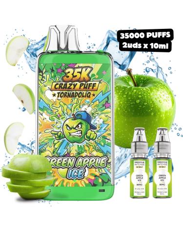 Green Apple Ice Crazy Puff 35K 2x10ml 20mg Tornadoliq