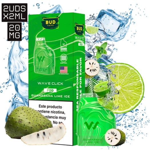 Guanabana Lime Ice Wave Click 2ml x 2uds 20mg | 2 Cartuchos |