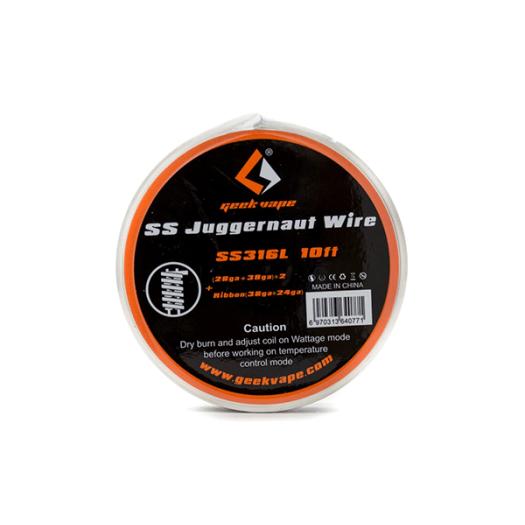 Fio Resistivo Juggernaut SS316L ( 28Ga+38Ga)*2 + ( 38Ga*24Ga)- Geekvape Fio Resistivo Juggernaut SS316L ( 28Ga+38Ga)*2 + ( 38Ga*24Ga)- Geekvape