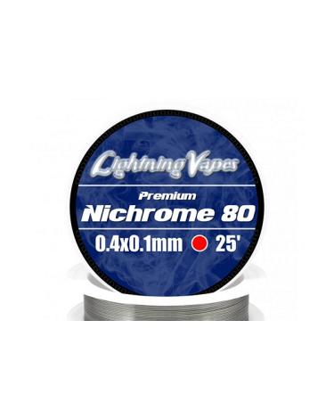 Fio Resistivo NICHROME 80 0.4x0.1 - 7,5Metros - Lightning Vapes