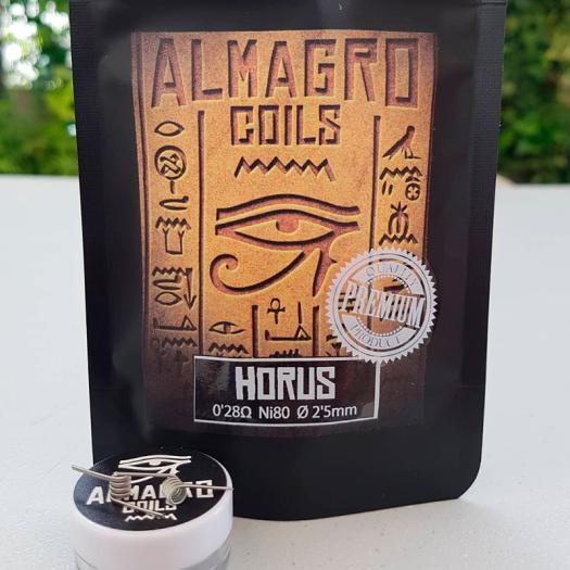 HORUS - Single coil 0.28Ω Ni80 ⵁ2.5mm 4.5 Voltas ALMAGRO Coils