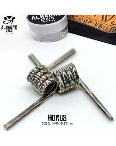 HORUS - Single coil 0.28Ω Ni80 ⵁ2.5mm 4.5 Voltas ALMAGRO Coils