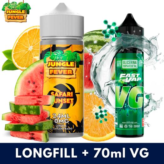 Jungle Fever Safari Sunset 24ml (Longfill) + VG FAST 70ML Jungle Fever Safari Sunset 24ml (Longfill) + VG FAST 70ML