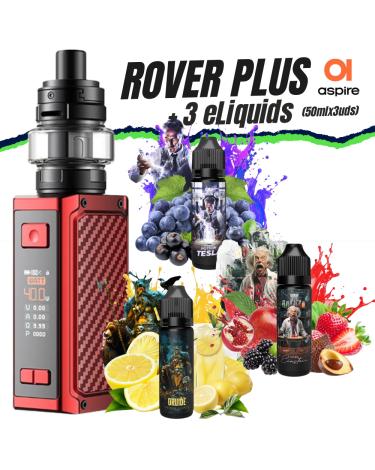 Kit ROVER PLUS (Carbon RED) + 3 Líquidos (150ml)
