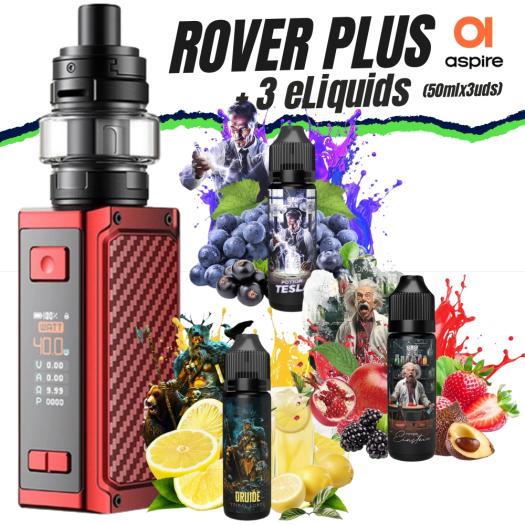 Kit ROVER PLUS (Carbon RED) + 3 Líquidos (150ml)