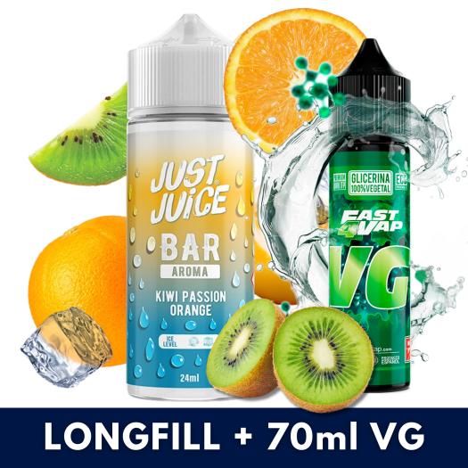 Kiwi Passion Fruit Orange 24ml/120 (Longfill) Just Juice Bar + 70ml VG Fast