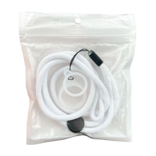 Lanyard ajustável com anel de silicone branco
