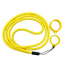 Lanyard com anel de silicone amarelo