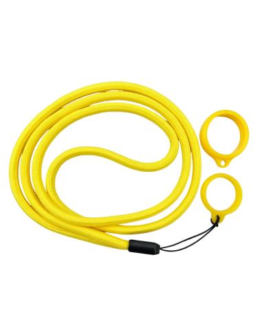 Lanyard com anel de silicone amarelo