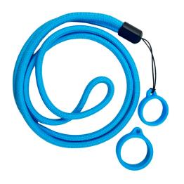 Lanyard com anel de silicone azul