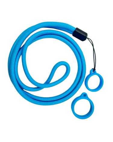 Lanyard com anel de silicone azul
