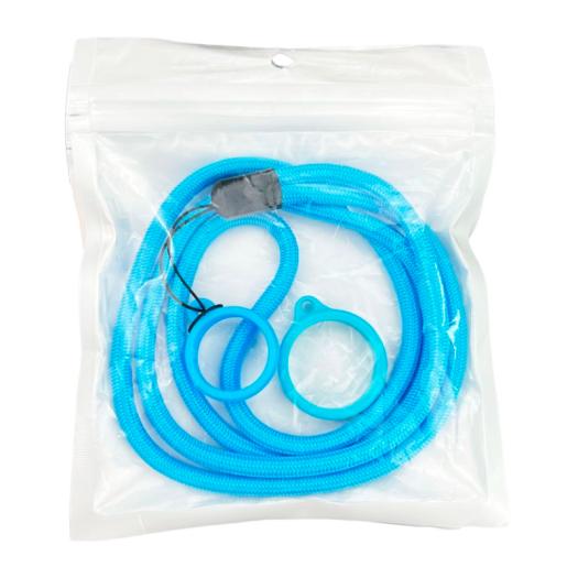 Lanyard com anel de silicone azul