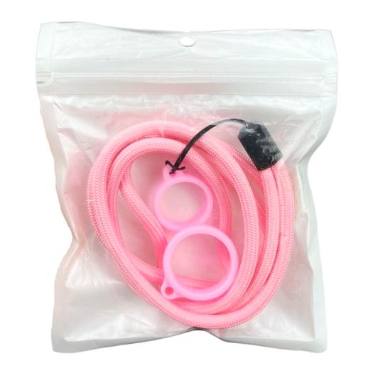 Lanyard com anel de silicone Rosa