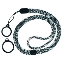 Lanyard ajustável BLACK / GREY com 2 anéis de silicone