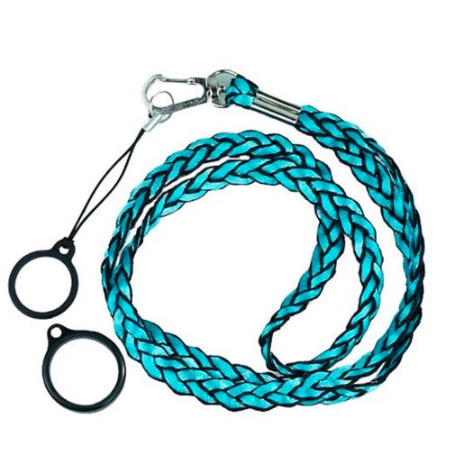 Lanyard trançado AZUL com 2 anéis de silicone